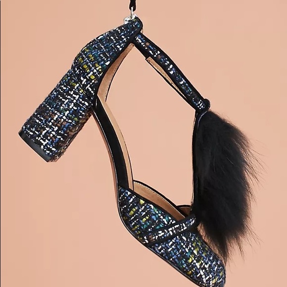 Anthropologie | Bettye by Bettye Muller Faux Fur T-Strap Heels - Picture 11 of 13
